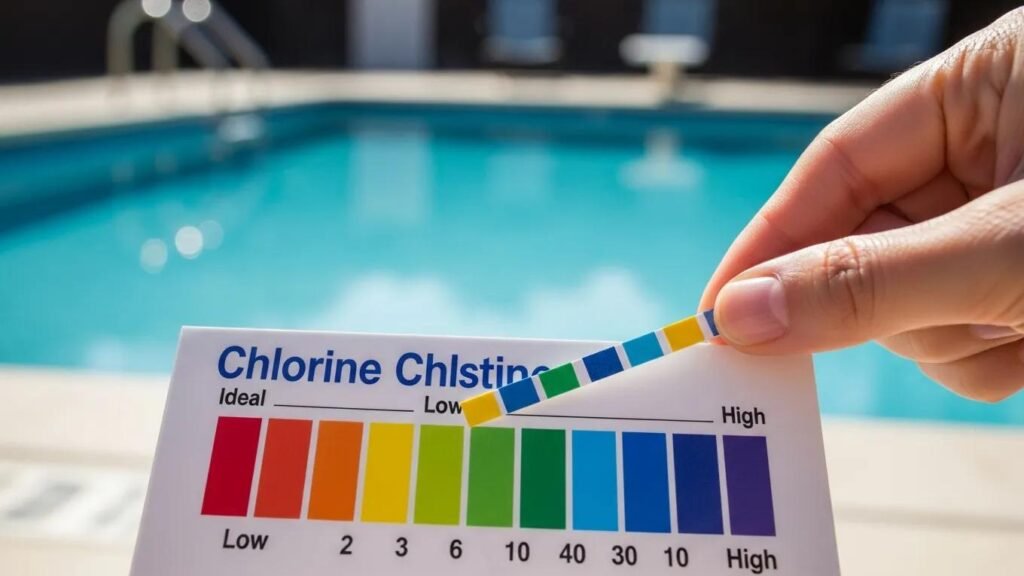 Chlorine testing kit for pool maintenance in Fresno